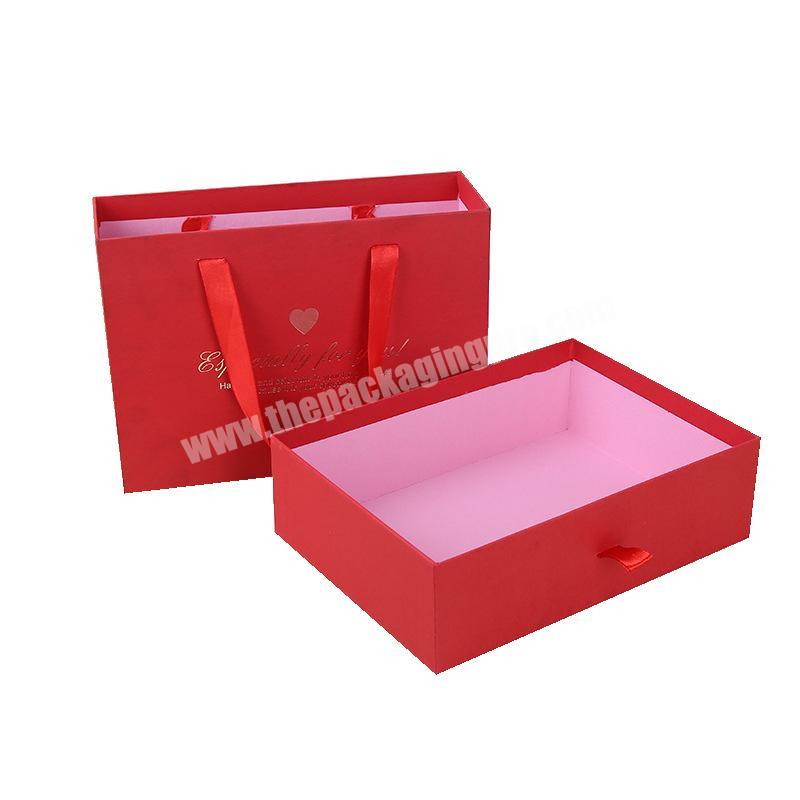 2020 Custom printing With Handle New Design Product Cardboard Drawer Paper T Shirt Clothing Box