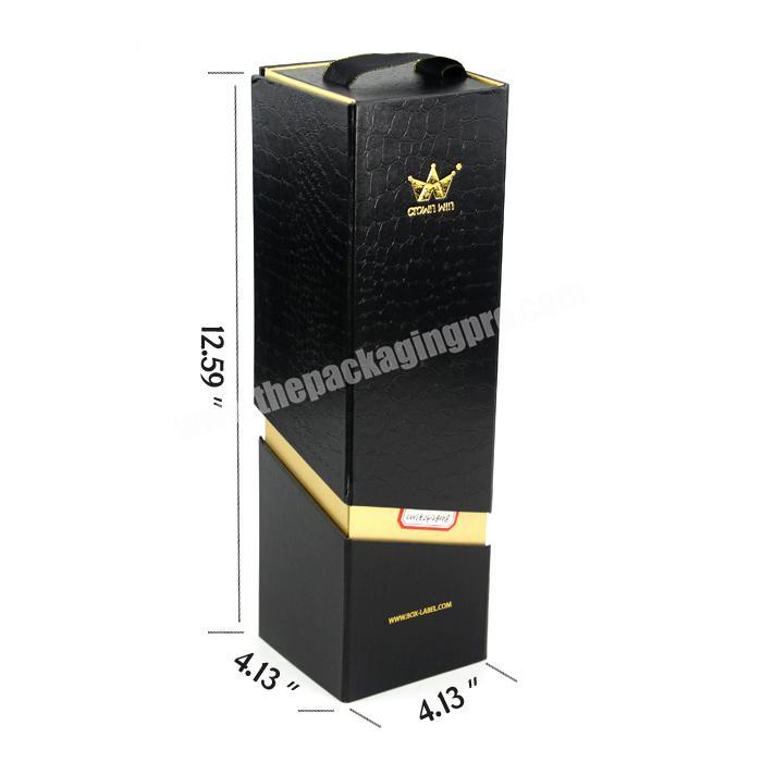 2020 High Quality Customized Logo New Design Luxury Foldable Wine Paper Box With Texture For Wholesale