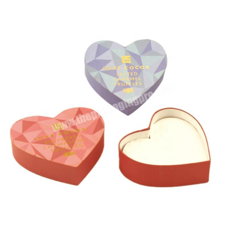 2020 Lovely Heart Shaped Handmade Hard Cardboard Sweets Chocolate Food Box Packaging