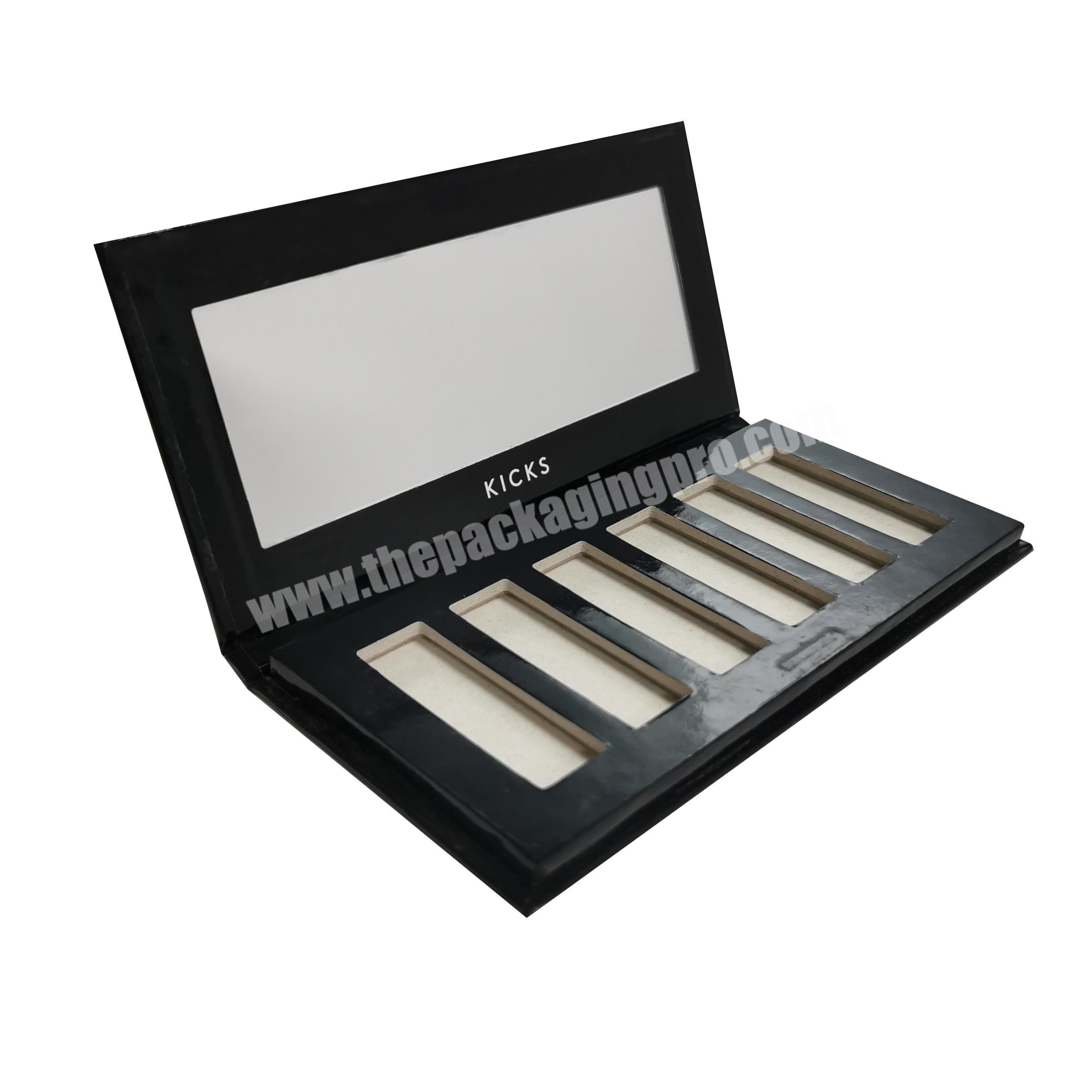 2020 Luxury Custom black empty cosmetic eyeshadow palette packaging box