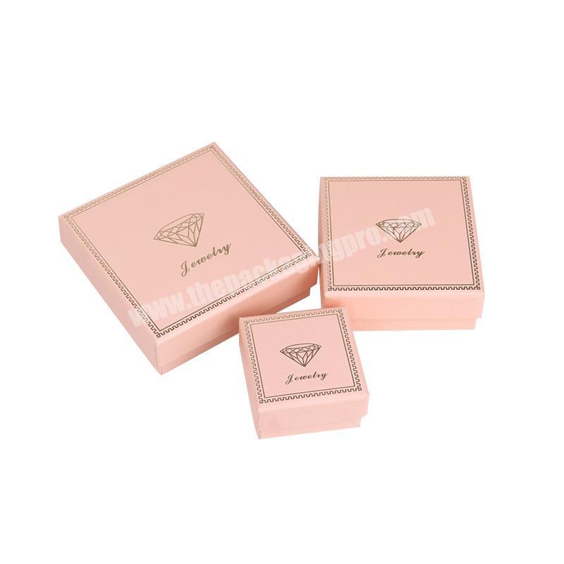 2020 new customizable logo pink ring box velvet necklace box sponge jewelry box