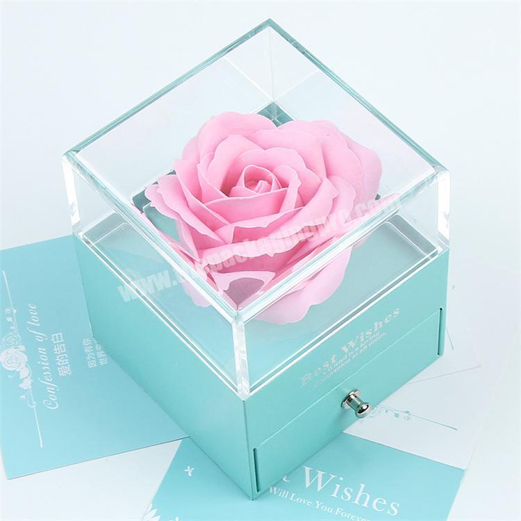2020 new floral letter clear acrylic wedding rose flower flower box plastic small flower box