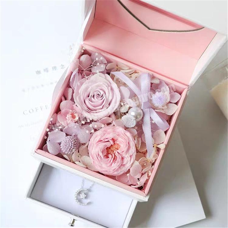 2020 new floral letter clear acrylic wedding rose flower packing box flower box single rose