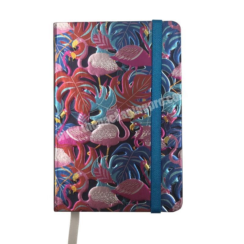 2020 New Gold Foil Embossing Happy A6 Planner With Pink Flamingo Painting