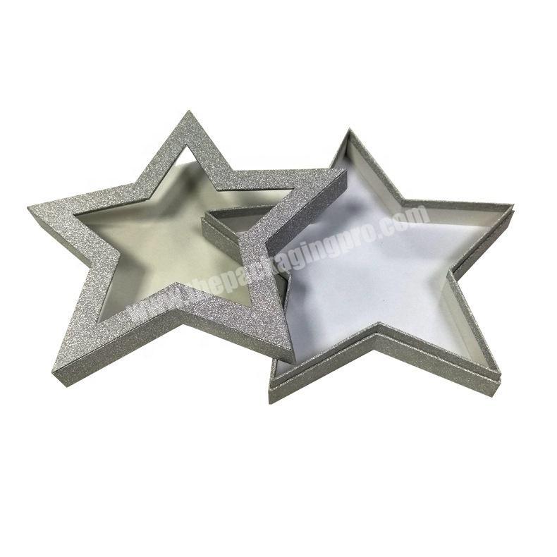 2020 Pentagram Romantic Bling Silver Color Irregular Shapes Box Five-Pointed Star Shape Gift Packaging Boxes Made In China