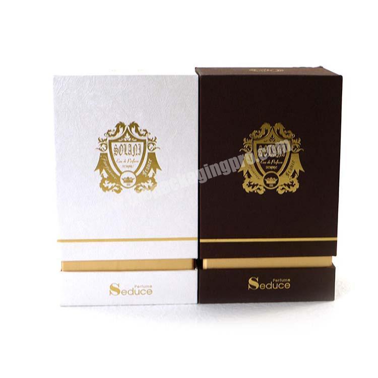 2020 popular lid and base square hot foil stamping private lable perfume paper box packaging
