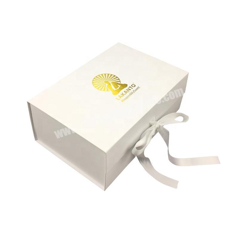 2020 Popular Matt White Cardboard Boxes Luxury Paper Packaging Box With Ribbon