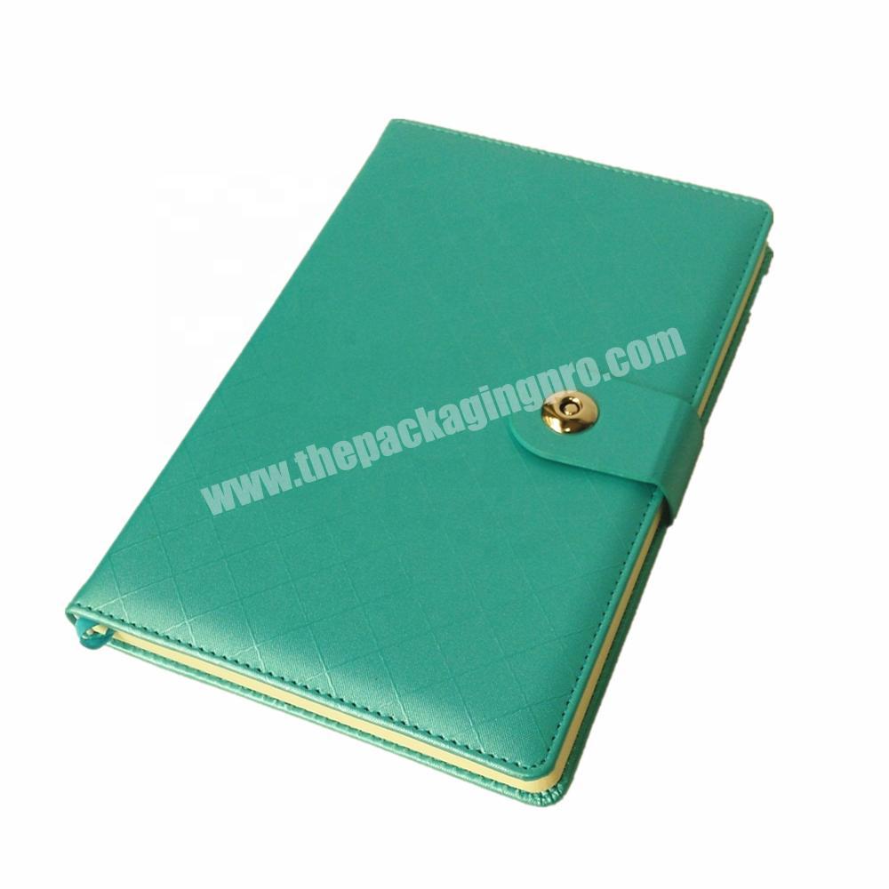 2020 Promotion Leather Cover Notebook Customized Pages Planner Personal Diary with Button