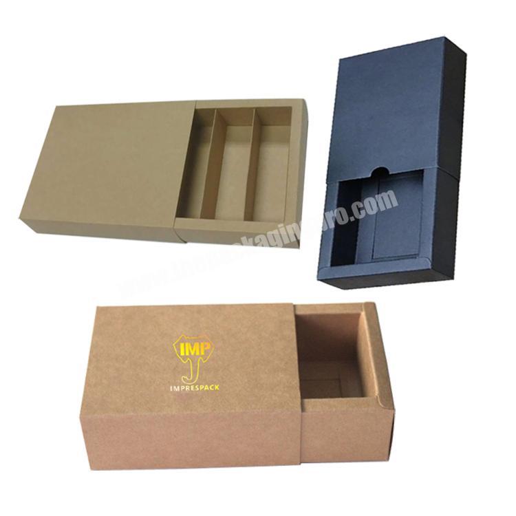 2020 Recyclable custom Eco friendly brown kraft paper sleeve soap paper folding drawer gift box