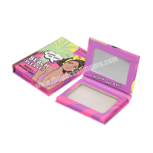 2020 Top Quality Cardboard Customized Magnetic Empty Eyeshadow-Palette Eyeshadow Pink Packaging