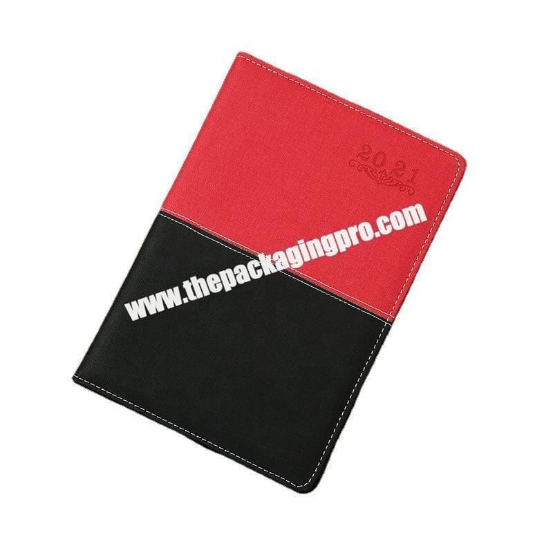 2021 Custom Logo Business Office Planner Notebook Deluxe Hardcover Double Color Pu Leather Powerbank Diary Stationary Notebook