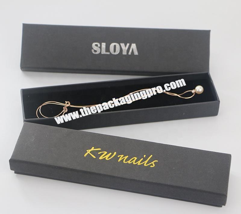 Black Foil Gold stamping Custom Logo White Cardboard Gift Jewellery Set Necklace Packaging Box