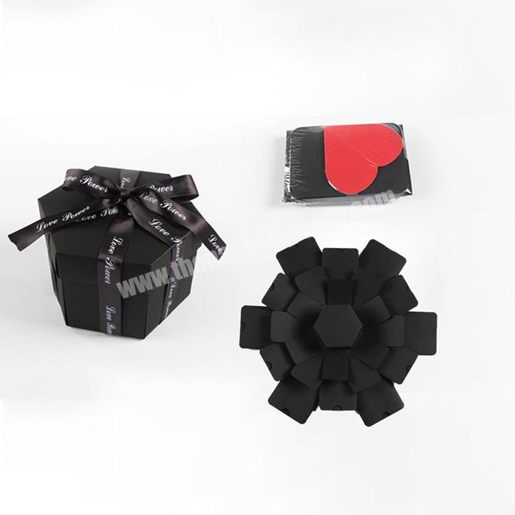 Luxury Custom Multi-Layer Surprising Gift Storage  Card Album Hexagonal  DIY Explosion Photo Box