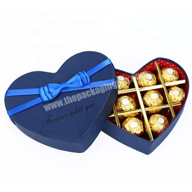 Beautiful Luxury Heart Shaped  Chocolate Box Custom Cardboard Gift Box With Lid chocolate gift box paper