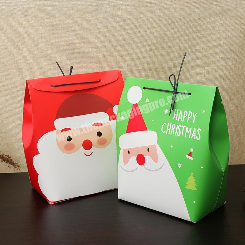 High End Paper Santa claus Merry Christmas Box With ribbon