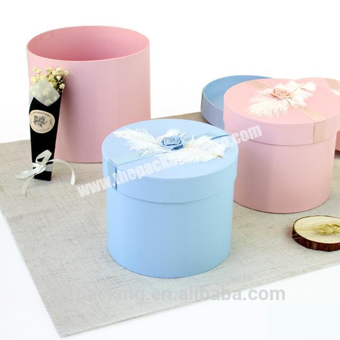 Guangdong Wholesale round gift flower rose box packaging flower Box With Logo
