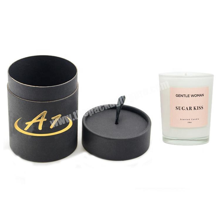 Custom logo home decoration scented round cylinder candle gift box