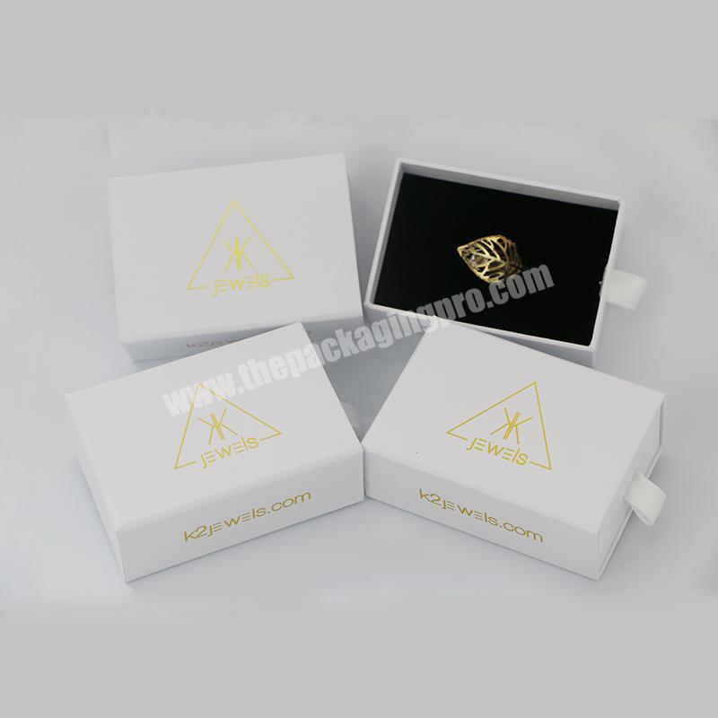 Logo Printed Luxury Organizer Ring Earrings Velvet Gift Jewelry Packaging Custom Jewellery Box