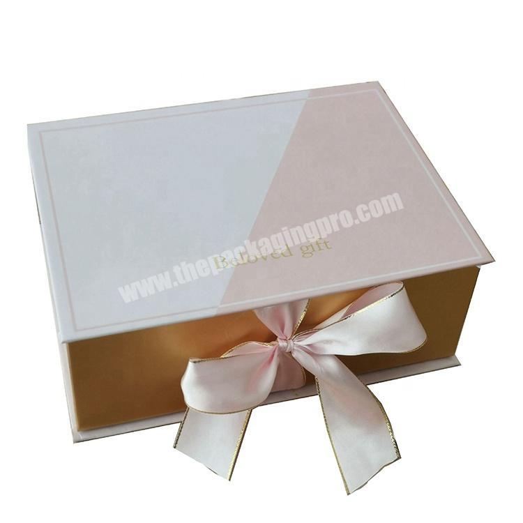 Wholesale Closure Jewelry Folding Gift Box With Ribbon
