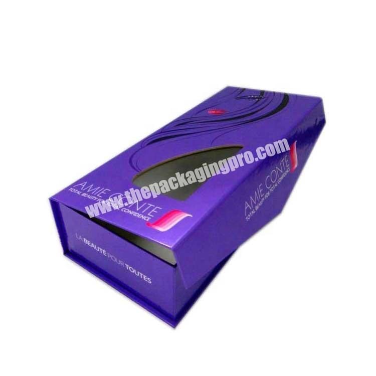 Offset Color Printing Gift Storage Custom Wig Box With Ribbon
