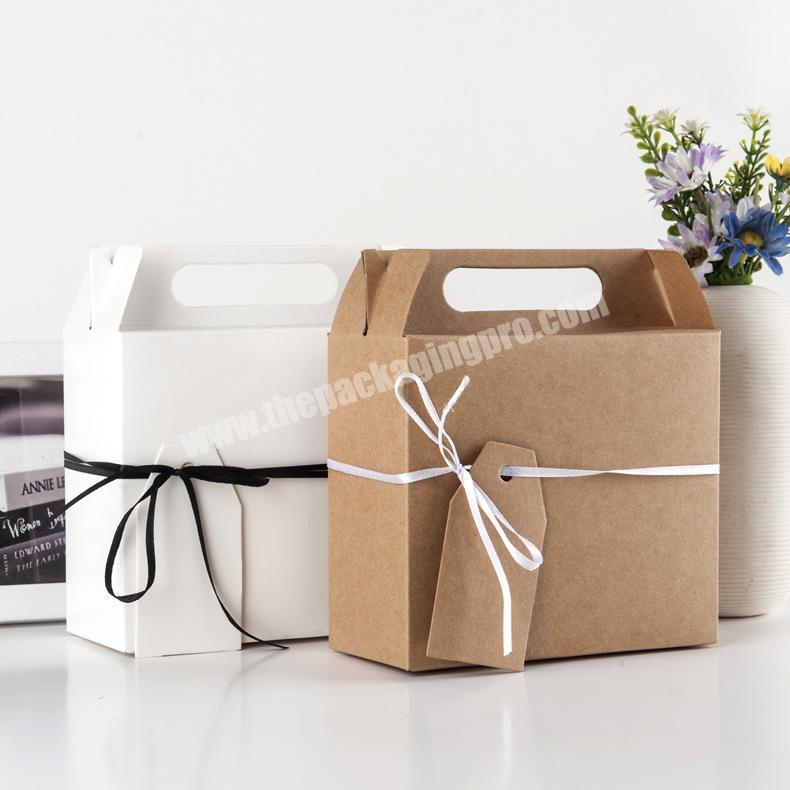 Custom food cupcake folding paper box with handle cake gift food packaging
