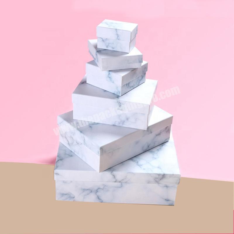 Custom designed white sample gift shoe marble box with lid