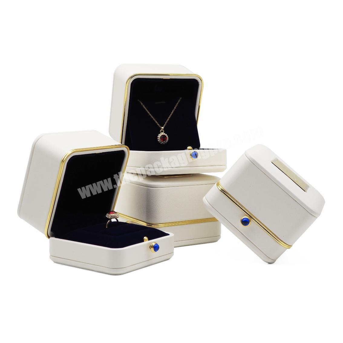 Wholesale Cheap White Gift Jewellery Boxes Leather Jewelry Box Set 2019