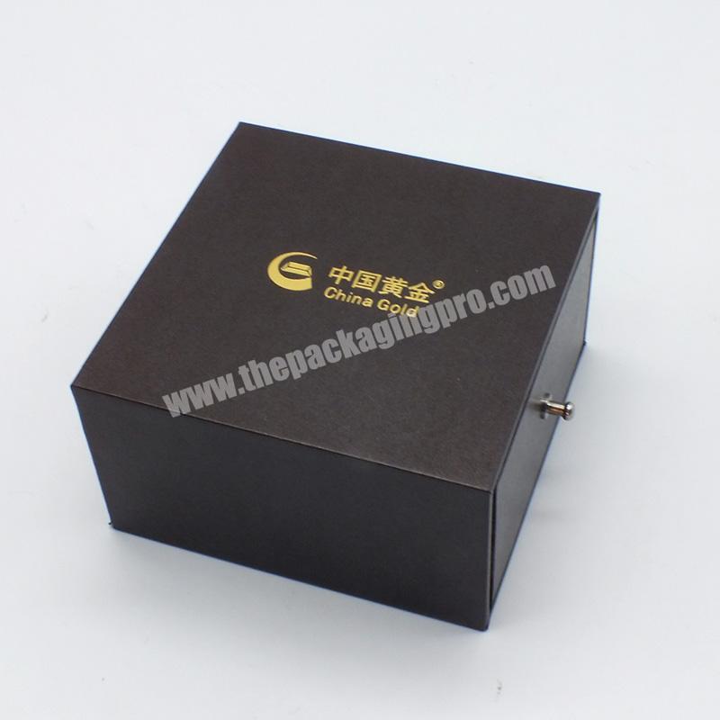 Magnetic Wholesale Luxury Leather Foldable Wedding Favors Paper Double Door Black Gift Box Jewelry