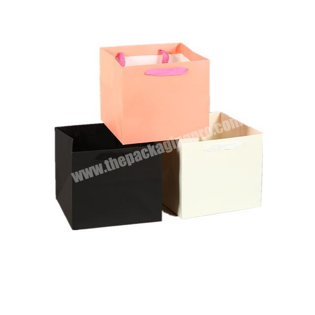 Elegant Luxury square colorful paper gift bag Printing private different sizecolor