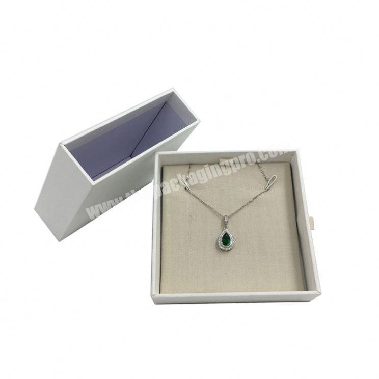 Luxury Custom White Necklace Jewelry Paper Cardboard Packaging Drawer Box
