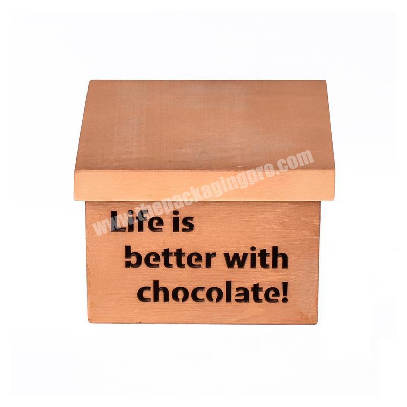 Guangzhou OEM Paulownia wooden gift chocolate wooden gift box