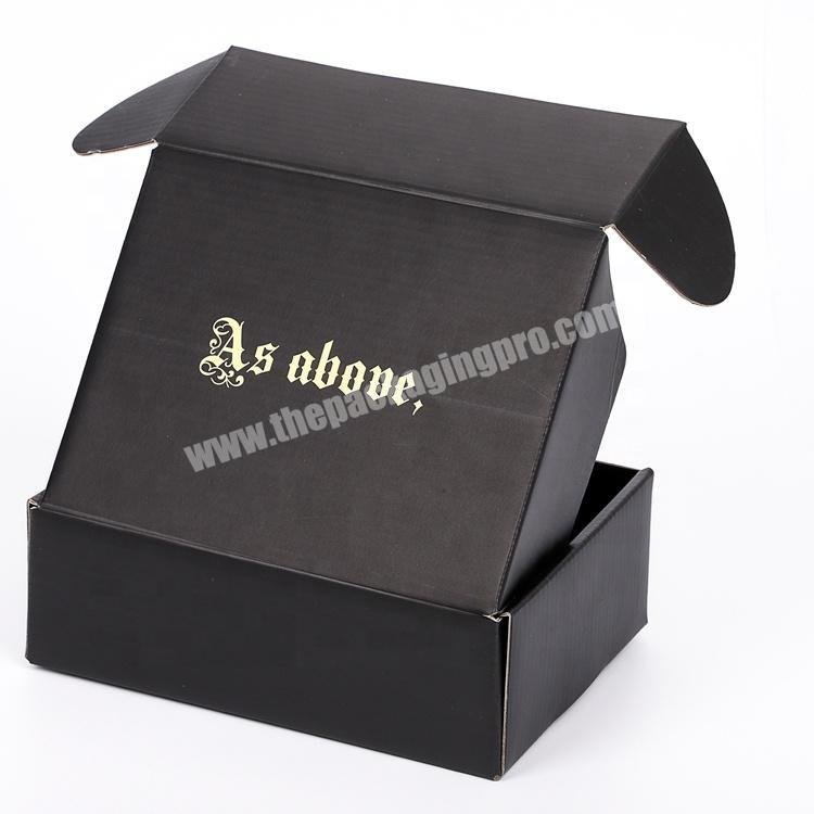 Free Sample Custom Mailer Box Customized Matte Laminated Printing Black Amazon Packaging Box B Flute Corrugated Box