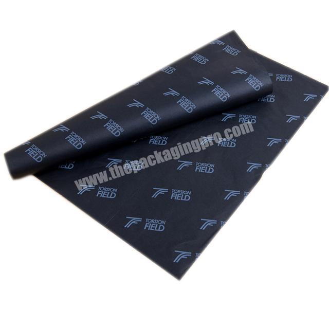 17gsm black tissue paper white LOGO printed clothing shoes wrapping paper leather packaging