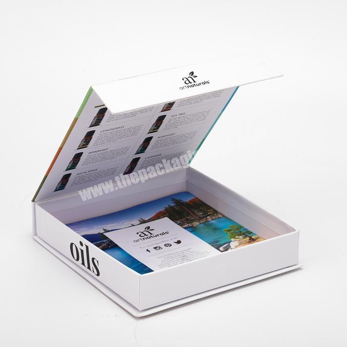Custom CMYK Printing Custom Paperboard Magnetic Lid Gift Box Book Shape Essential Oil Paper Packaging Boxes