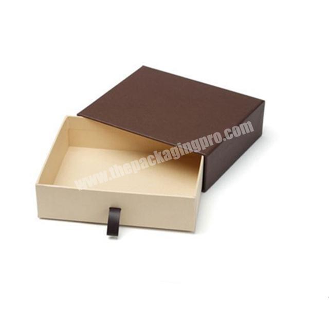 Custom Size Free Design Low MOQ Drawer Box Handmade Gift Box with Ribbon Pull Handle