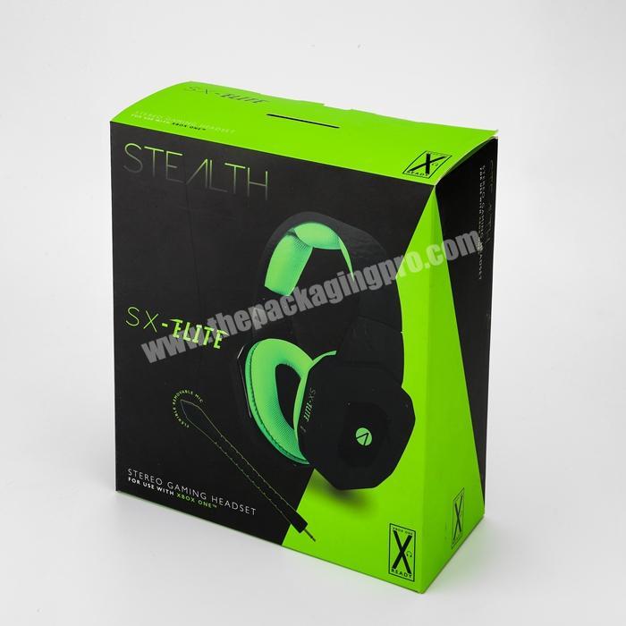 Custom Spot UV Cardboard box Wireless Around-Ear Bluetooth Headphones Packaging Box, Retail Paper Packaging
