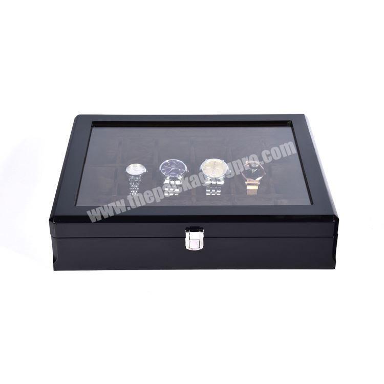 Custom Made Wood Large  18 Slots Watch Watch Box With Clear Window