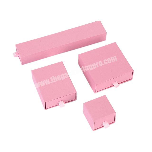 Personalized eco custom printing pink squarerectangle slide drawer jewelry box