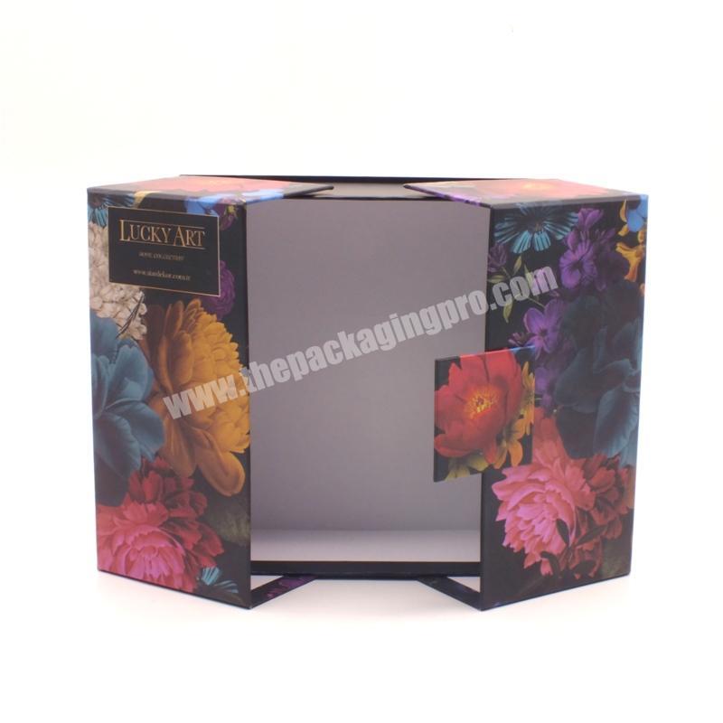 Customized high quality square unique design double open gift box