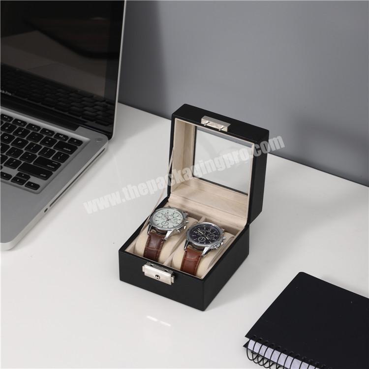 Wholesale cheap price classic design men's watch gift boxes custom 2 slot luxury watch box