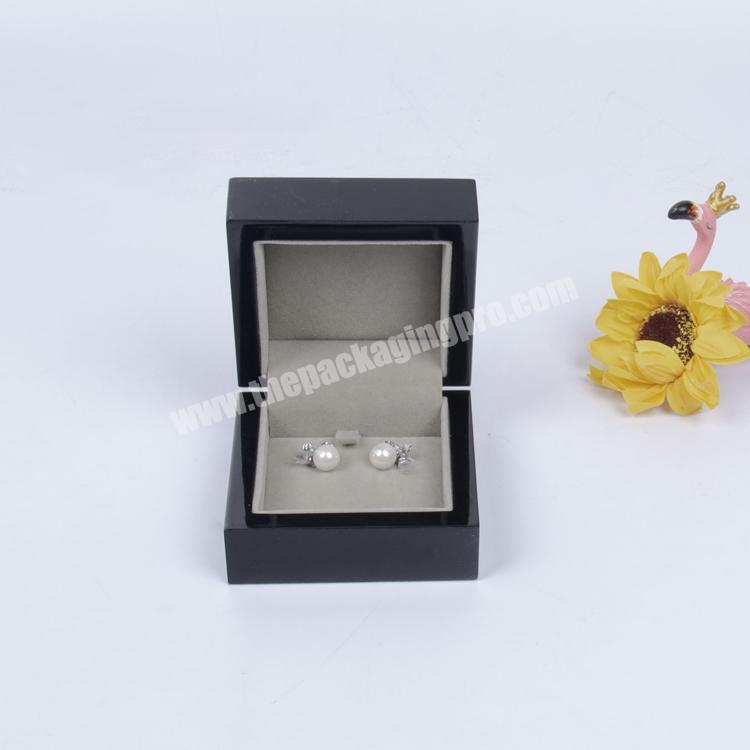 High End Custom Logo Wooden Earrings Packaging Box With Hinge