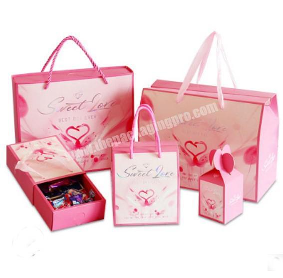 Customized Packaging Boxes bag logo printed Simple Drawer Box bags for Girl Scarf Barbie doll  packing