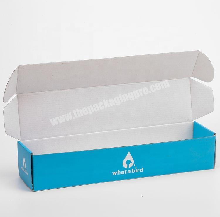 Eco Friendly E Flute Corrugated Box Flower Mailing Box Custom Single-Color Printing Blue Flower Packing Box With Logo