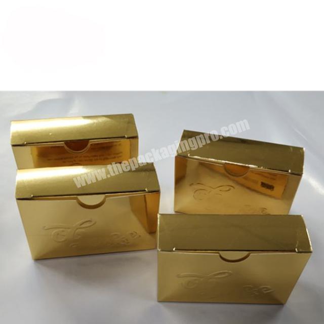 250gsm golden card embossed logo custom printing contact lens packaging