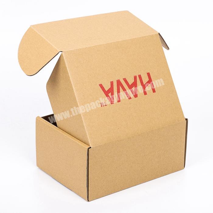 Customized Eco-friendly Kraft Shoes Packaging Brown Foldable Corrugated Moving Boxes with Logo Printed