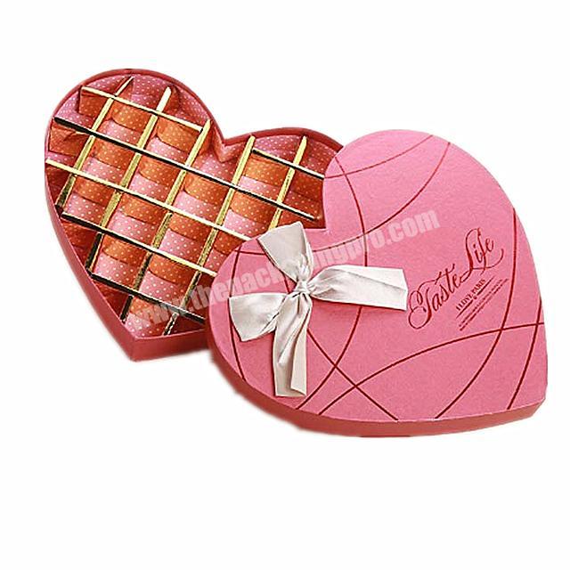 Top quality recycled heart shaped gold foil hot stamping empty chocolate gift boxes