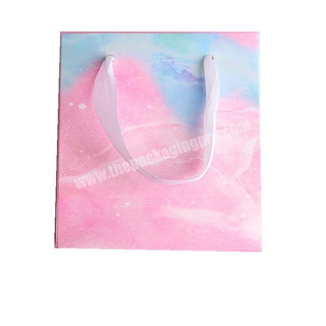 High quality pink marble gift bags smallmedium Personalized custom marble paper bag with ribbon