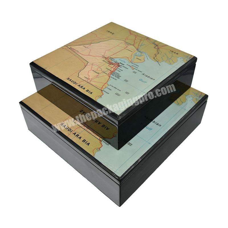 wholesale Custom arabic style high glossy gourmet dates and chocolate wooden  box for gift