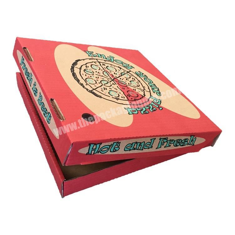 China Suppliers Design Biodegradable Pizza Boxes Custom Size Printed Logo Kraft Pizza Box For Delivery