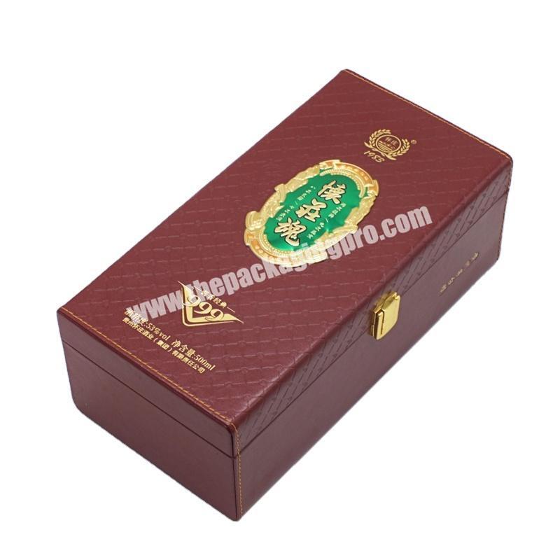 Custom luxury rigid cardboard paper wine packaging boxes